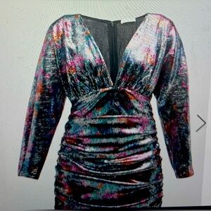 Ramy Brook, AUERBACH‎ DOLMAN sleeve sequence mini dress, NWT multicolor size 8